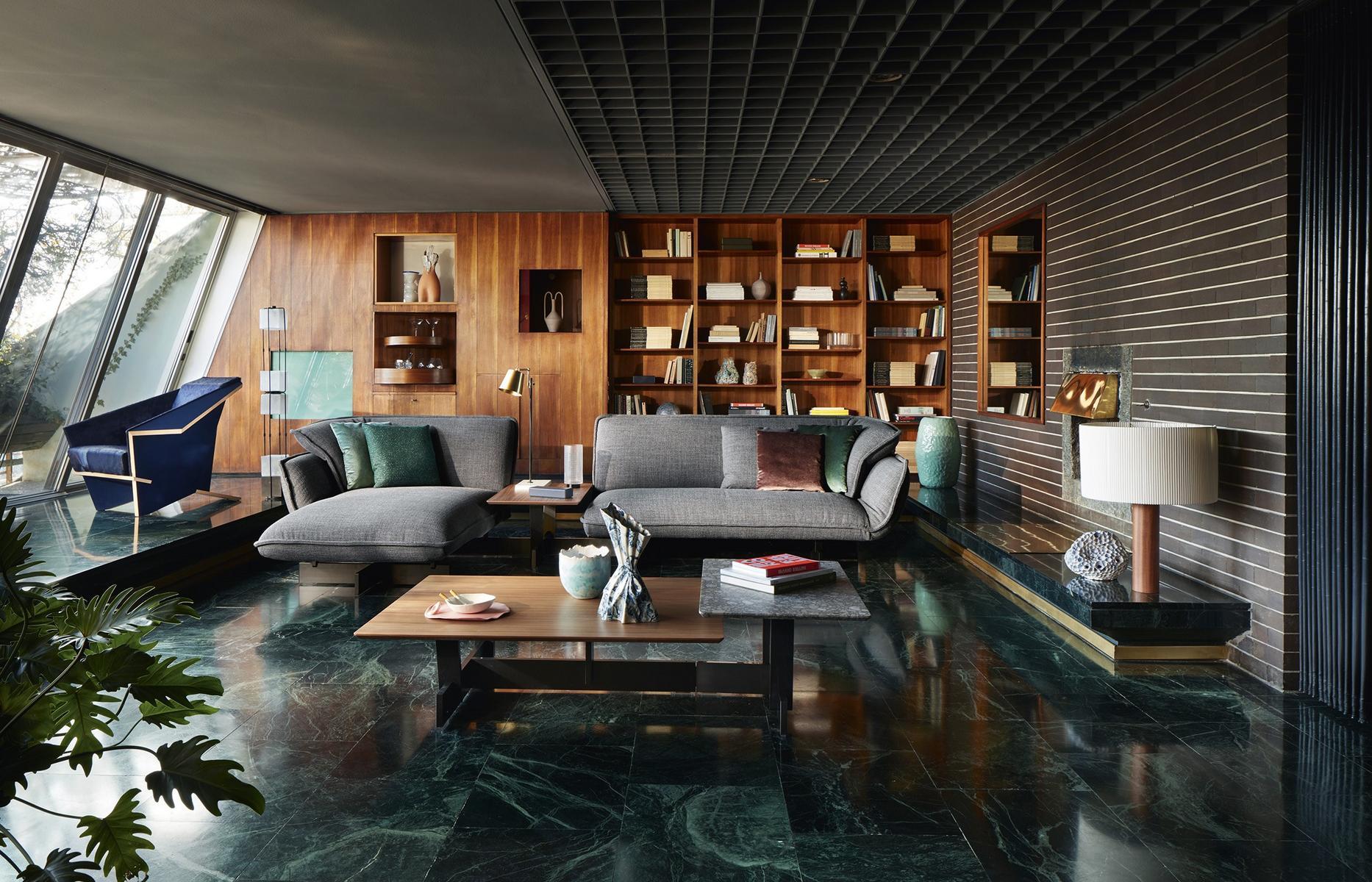 Sectional fabric sofa | 550 Beam Sofa System by Cassina