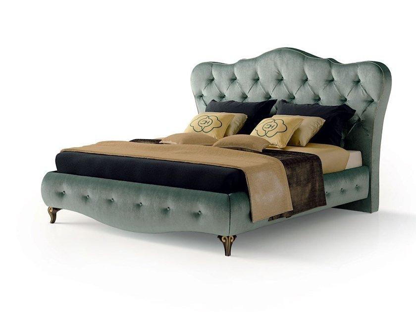 Velvet king size bed with upholstered headboard | 5189 by Carpanese home