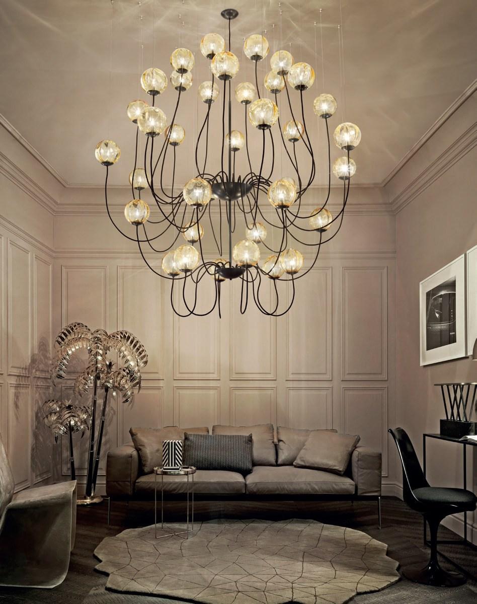 Direct light blown glass pendant lamp | Puppet Sp 36p by Vistosi