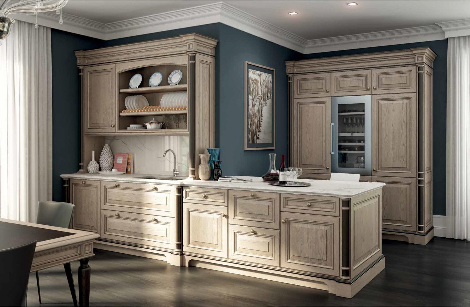 Wood kitchen with handles FM bottega d'Arte Venezia