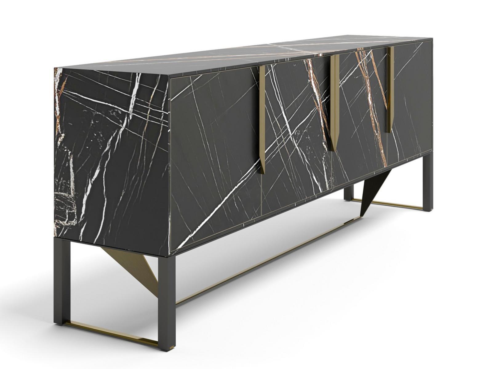 Wood and glass sideboard with doors | Prisma by Capital Collection