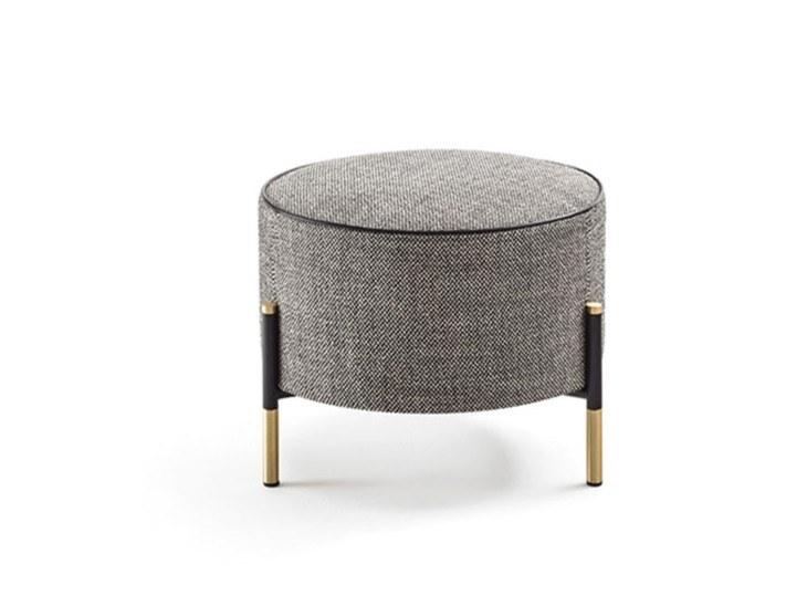 Upholstered round fabric pouf | Kevin by Frigerio