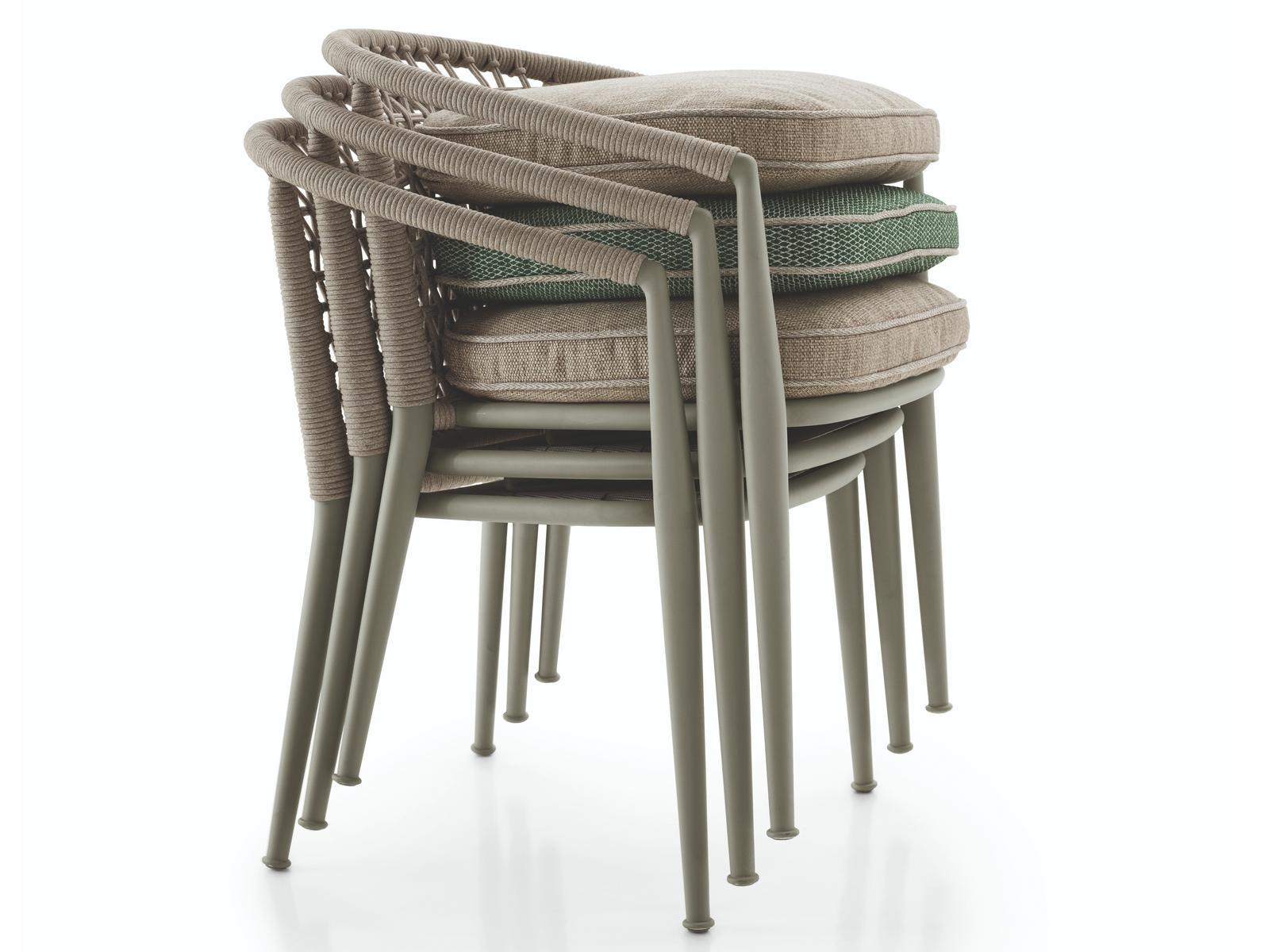 Stackable garden chair with armrests | Erica '19 by B&B Italia