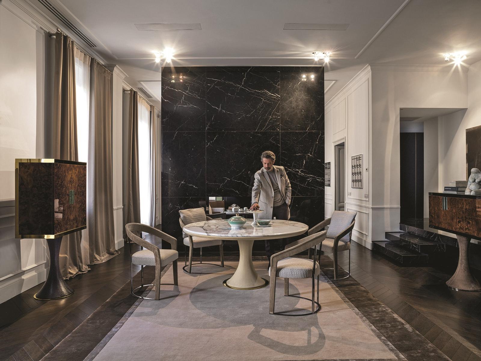 Round metal table | David by Longhi