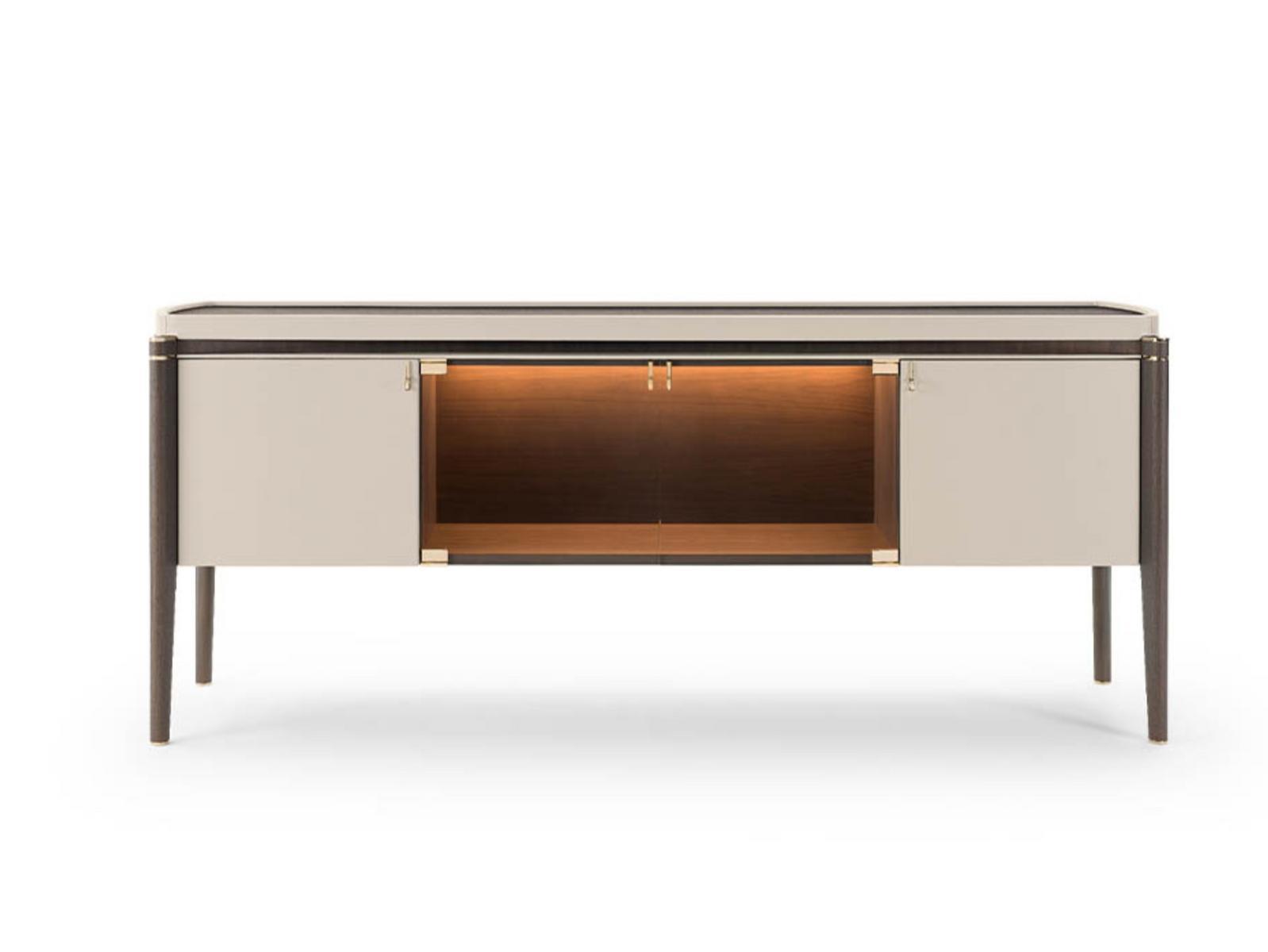 Wooden sideboard with integrated lighting | Pinnacle by Turri