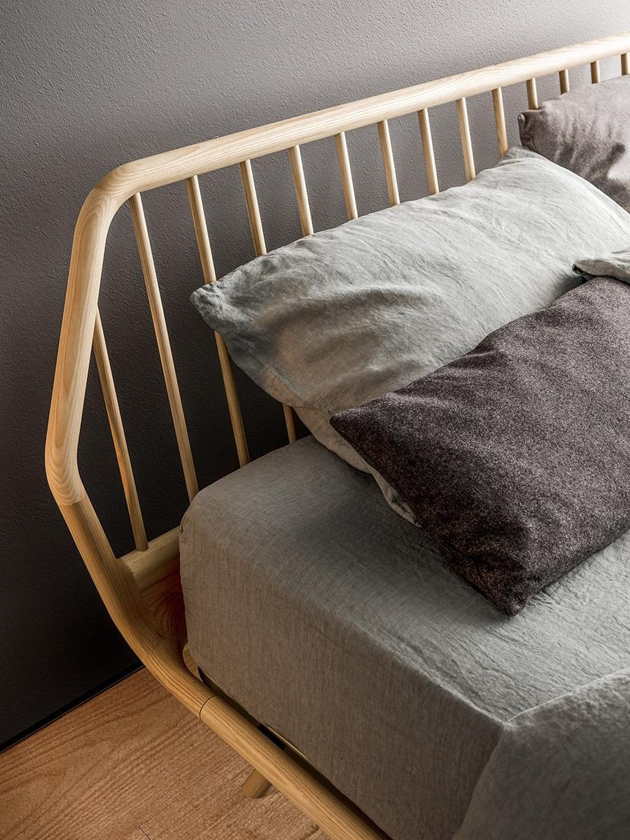 Solid wood double bed | Trama Legno by Pianca