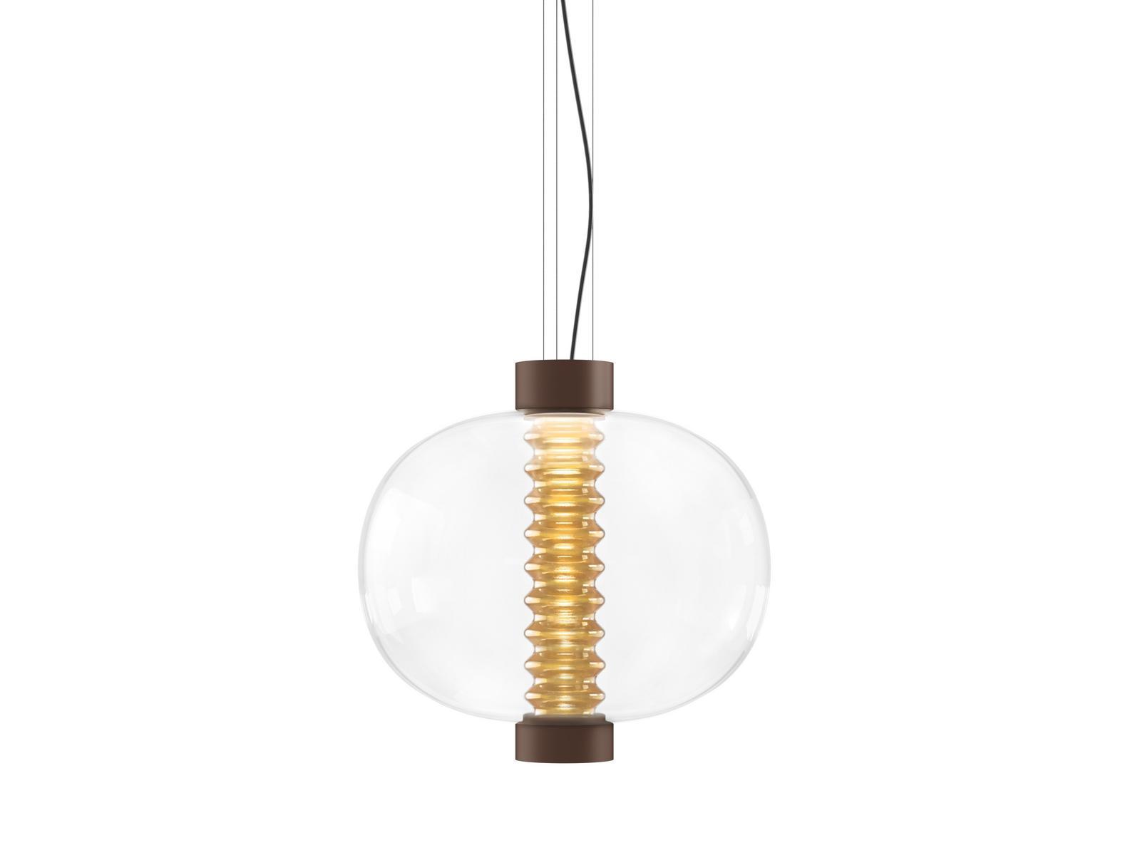 LED glass pendant lamp with dimmer | Bolha by Kundalini