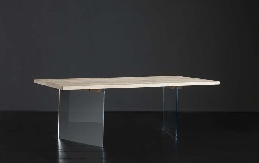 Rectangular wood and glass dining table | Parigi + Ice by Altacorte