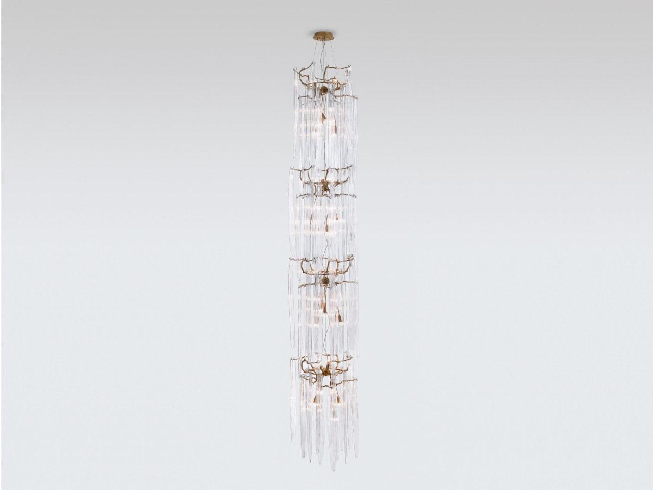 Handmade bronze pendant lamp | Waterfall Ct3307/32 by Serip