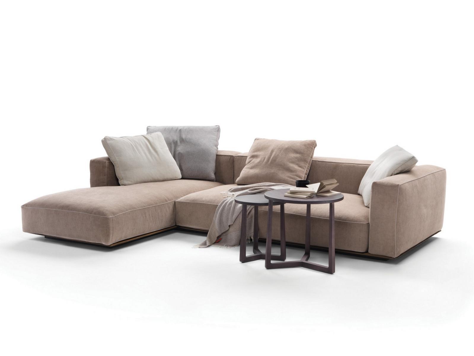 Sectional fabric sofa with chaise longue | Grandemare by Flexform