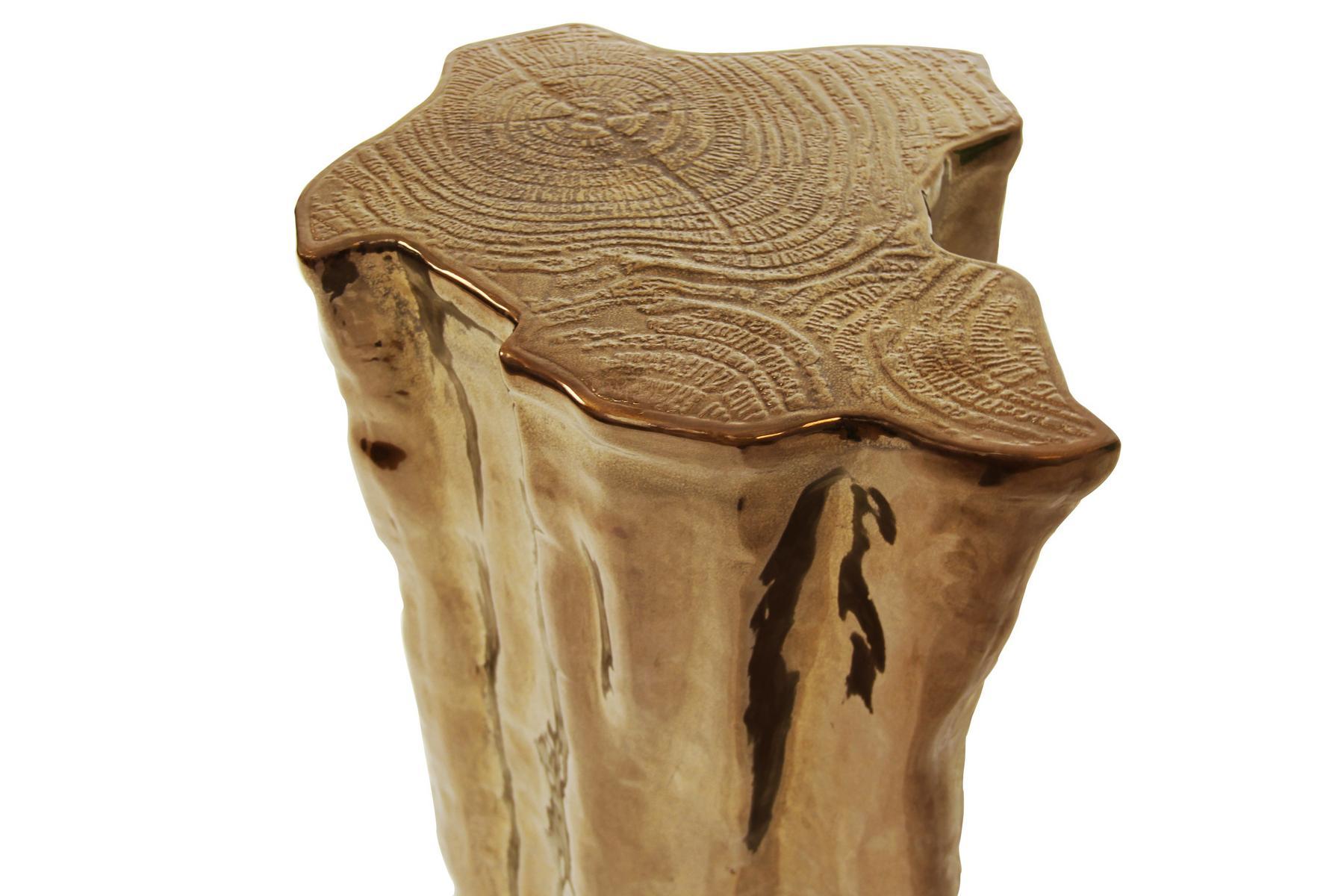 Brass side table | Eden Ceramic by Boca Do Lobo