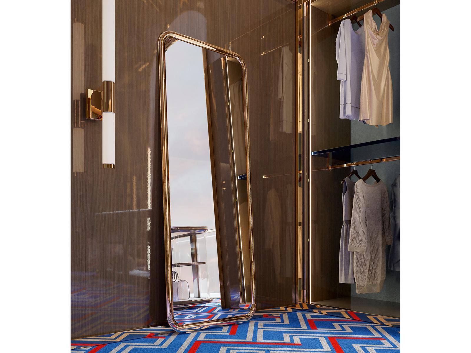 Freestanding rectangular framed mirror | Marlene by Volpi