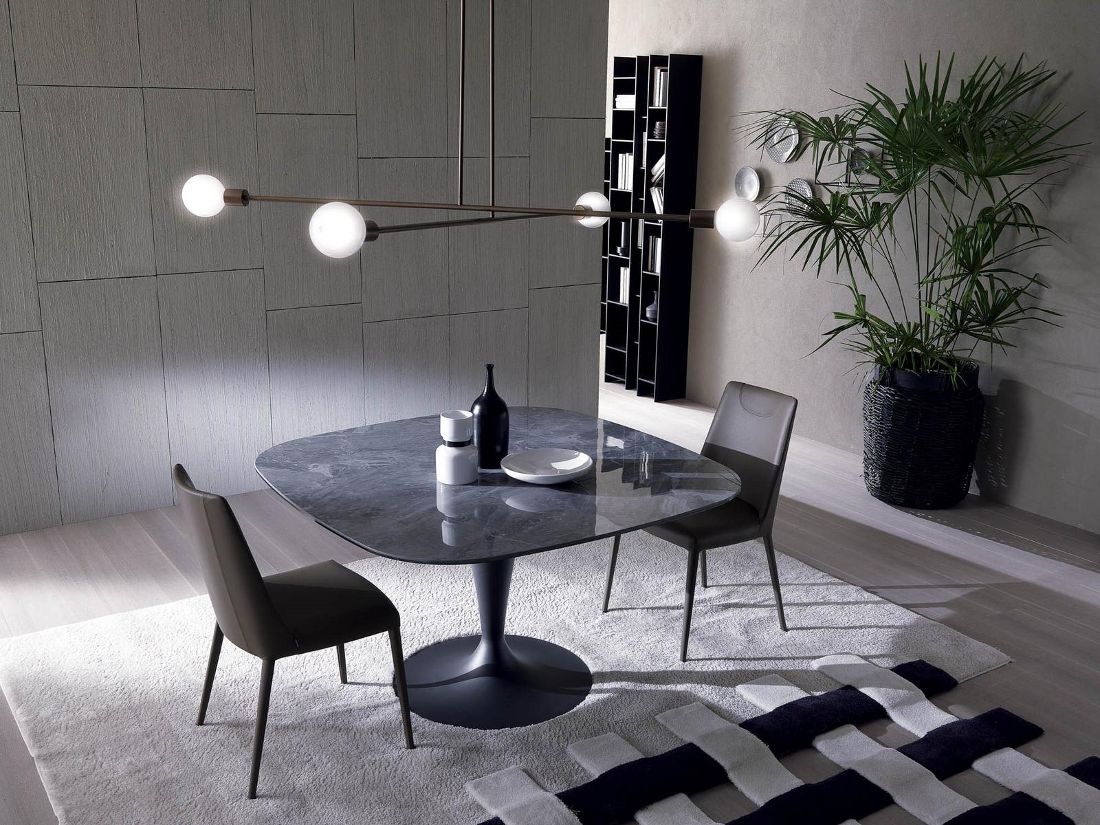 Upholstered leather chair | Sofia by Ozzio Italia