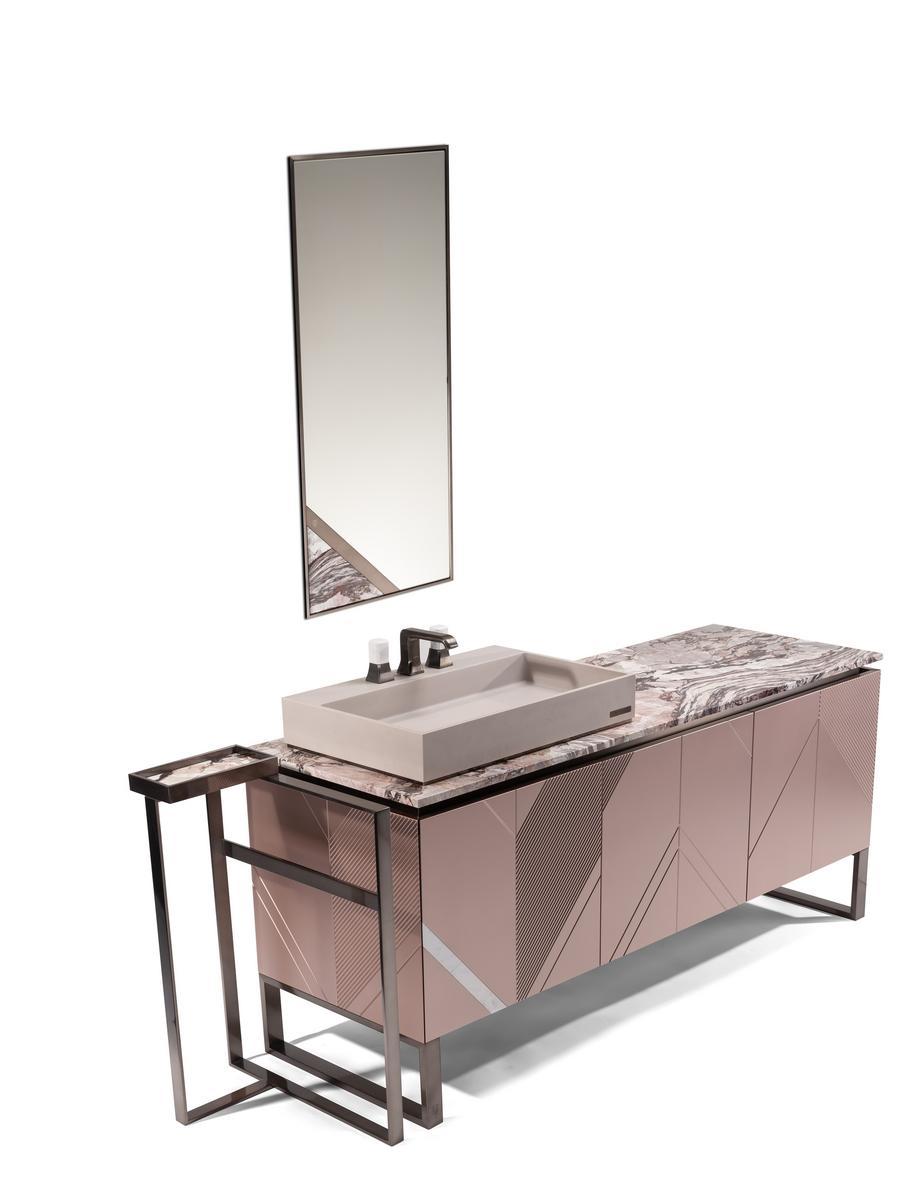 Wooden vanity unit with doors with mirror | Pleasure by Visionnair