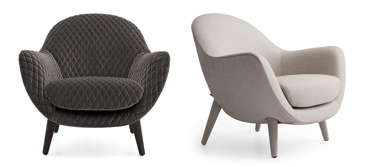 Upholstered fabric armchair with armrests | Mad Queen by Poliform