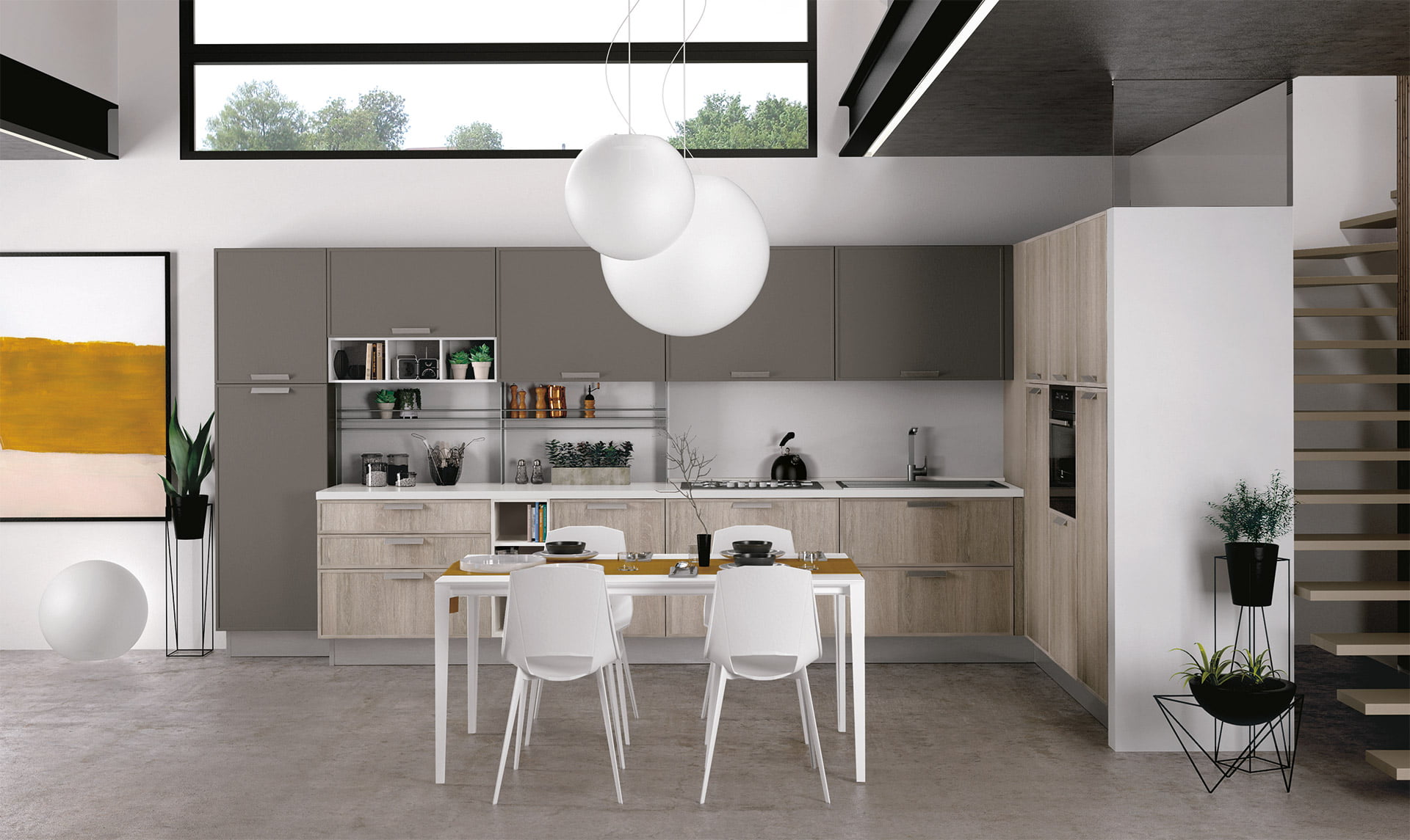 Melamine kitchen with handles Creo kitchens Rewind
