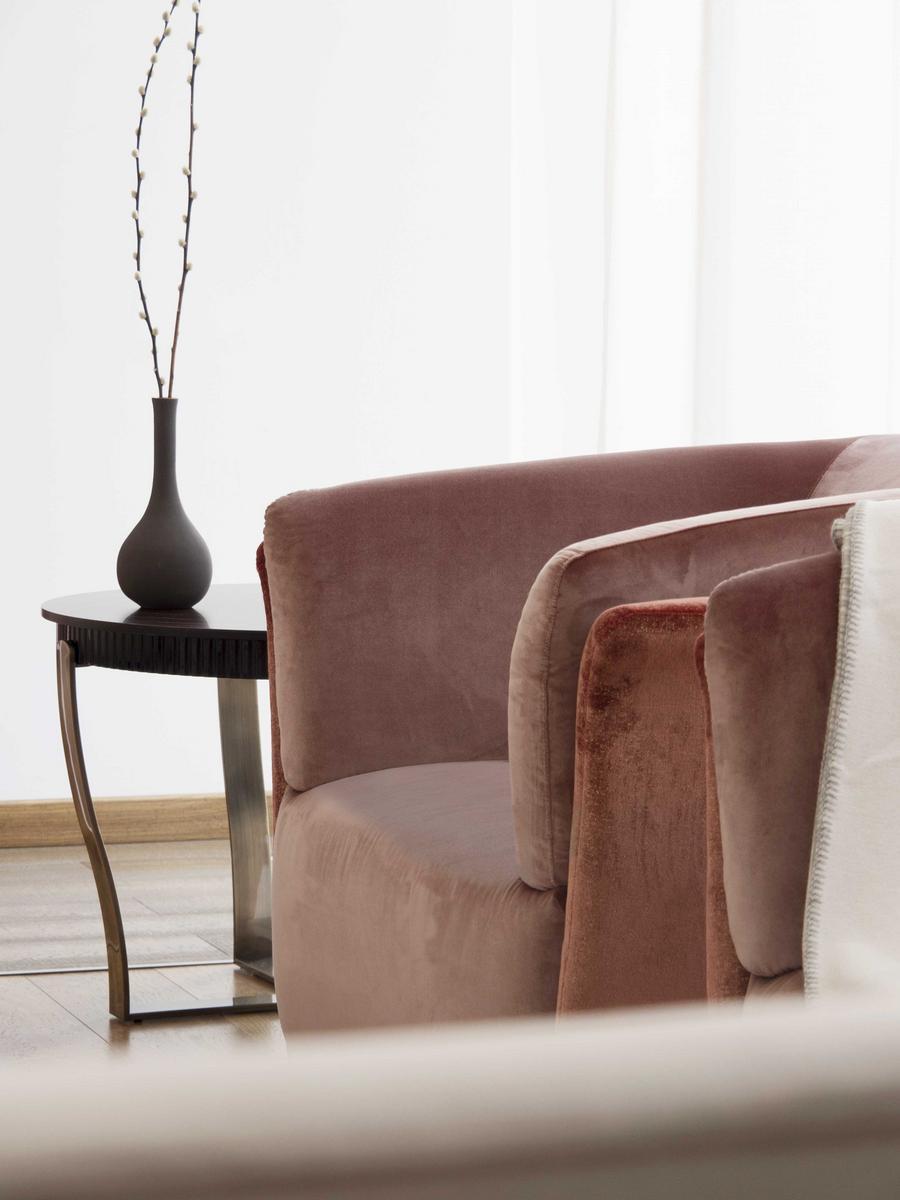 Round steel and wood coffee table | Aristo M by Capital Collection