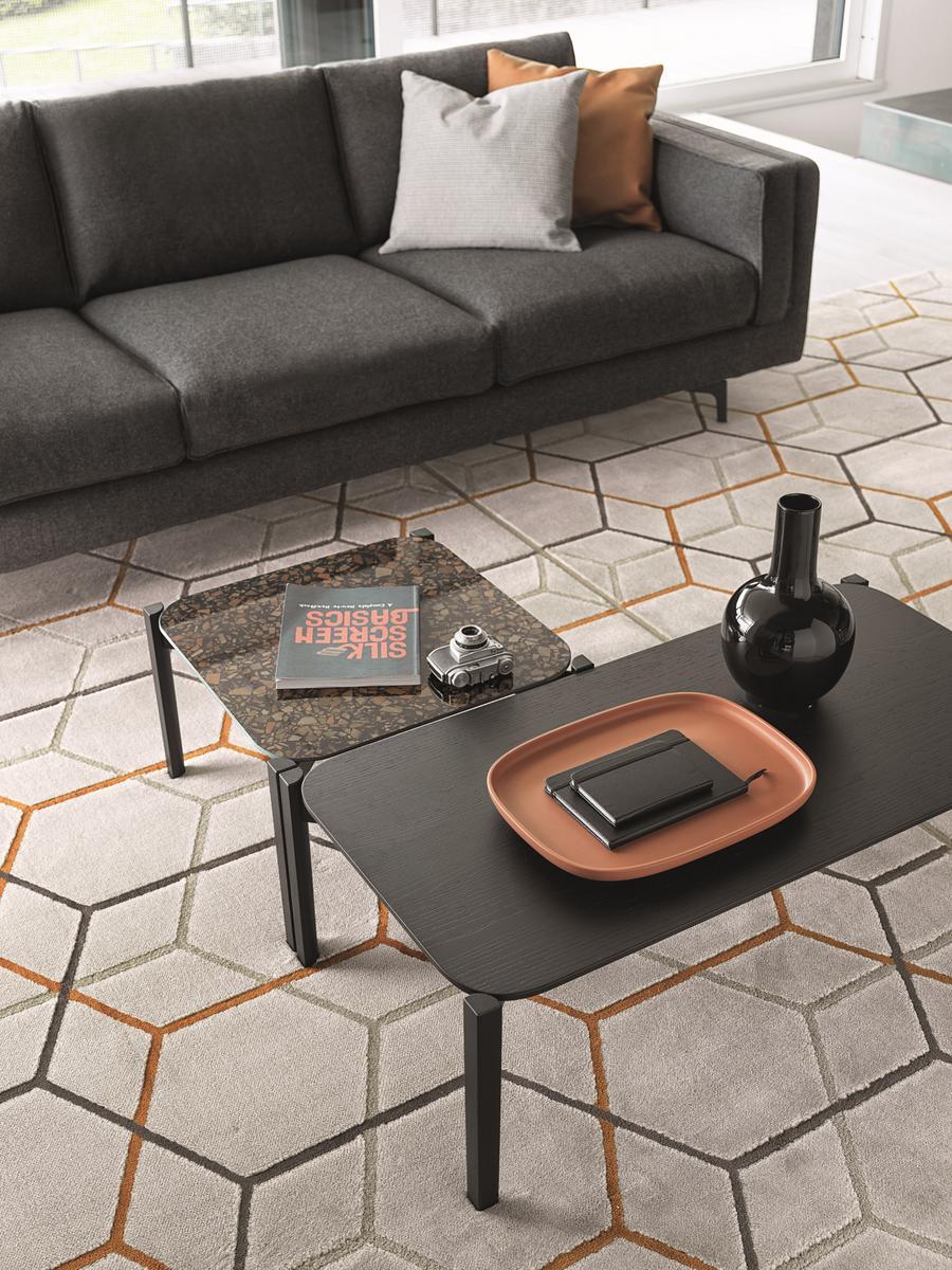 Rectangular synthetic fibre rug with geometric shapes | Offset by Calligaris
