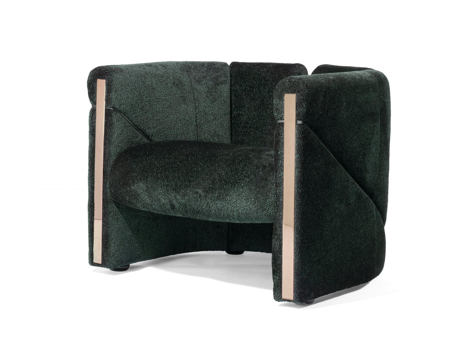 Upholstered fabric armchair with armrests | Petra by Visionnair
