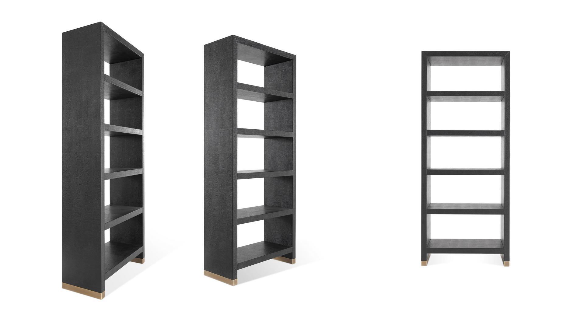 Open double-sided leather bookcase | Kay by Gianfranco Ferre Home
