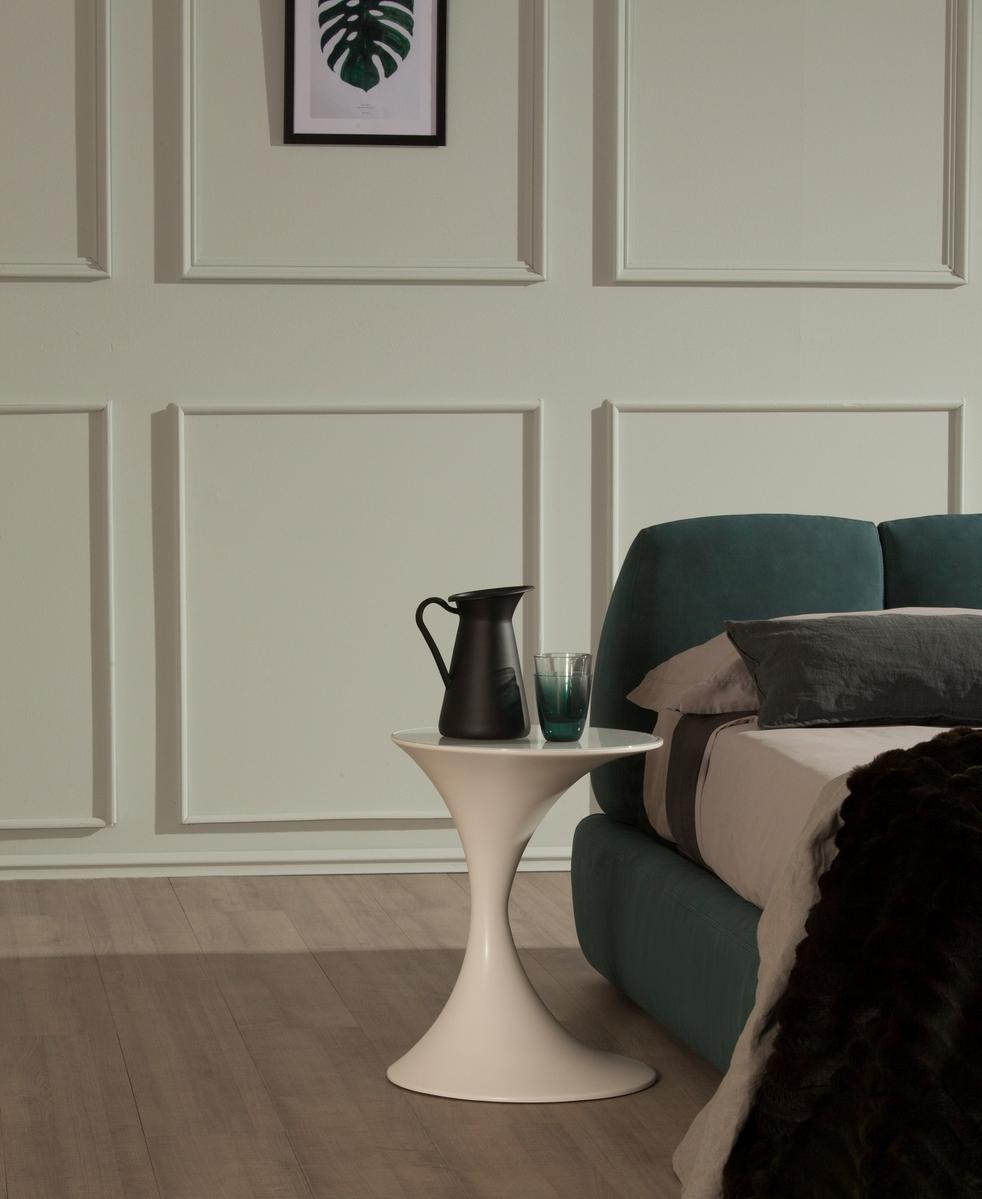 Upholstered leather storage bed | Tuny by Tonin Casa