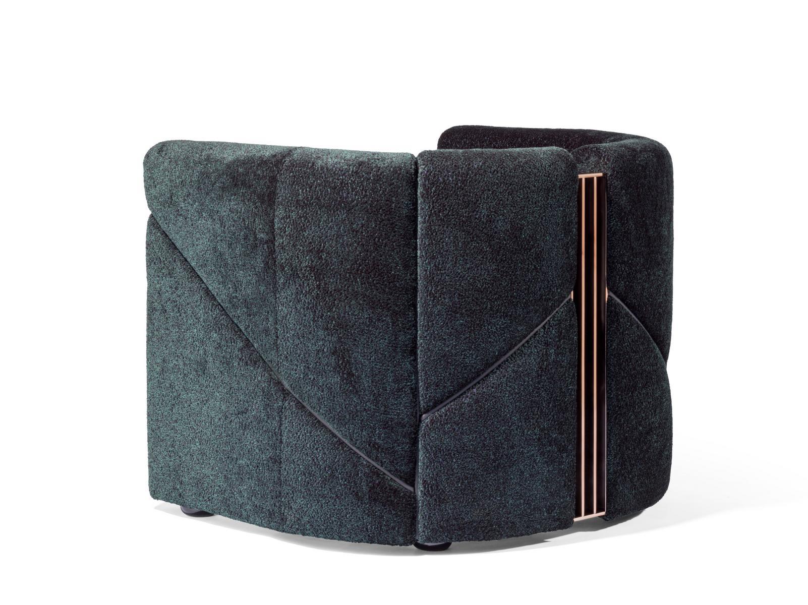 Upholstered fabric armchair with armrests | Petra by Visionnair