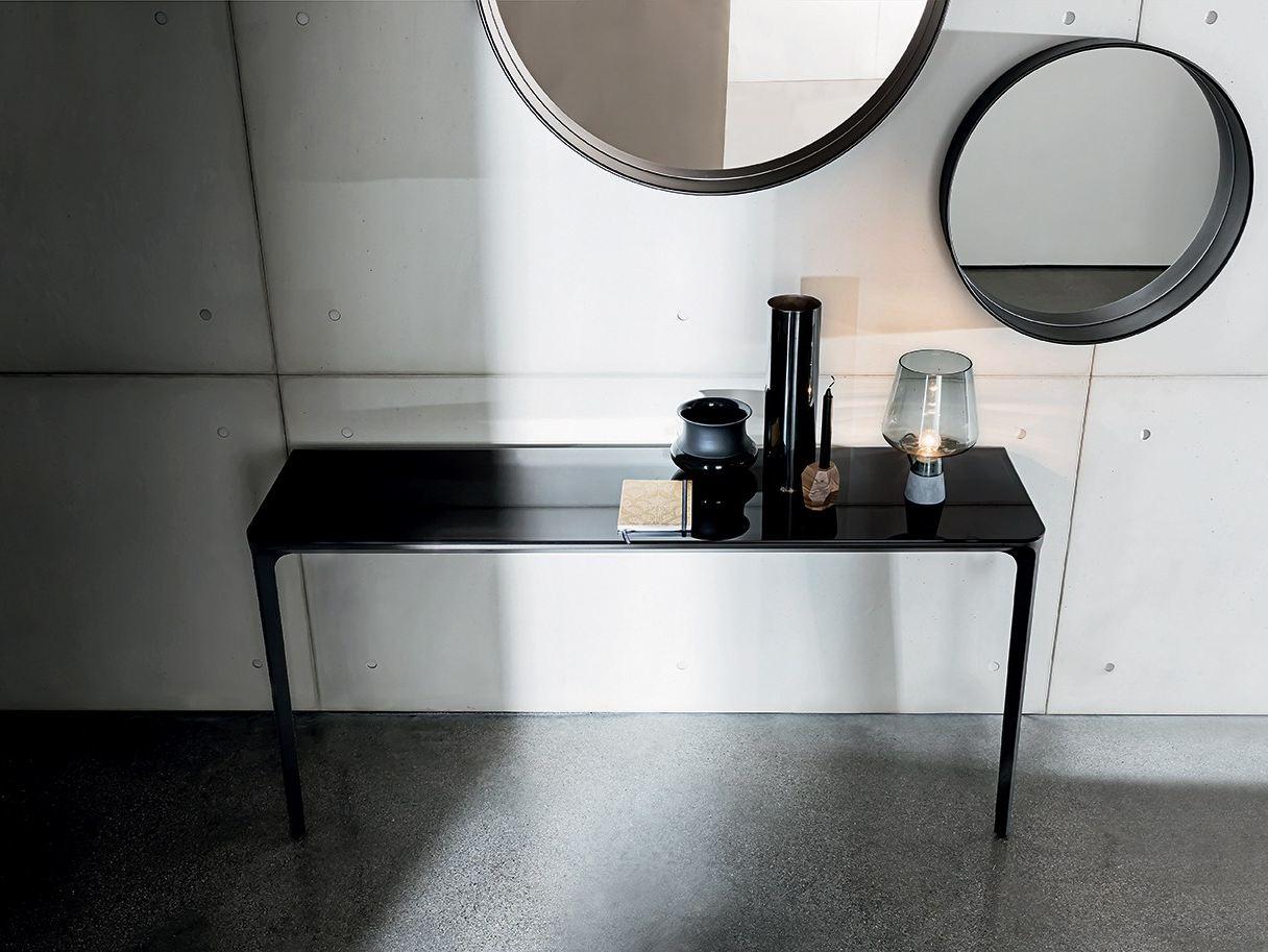 Rectangular glass console table | Slim 2 Legs by Sovet