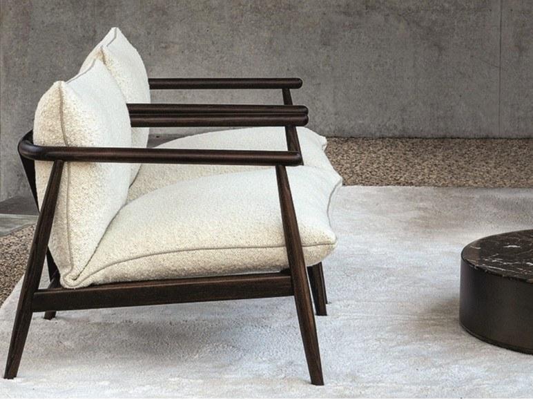 Fabric armchair with removable cover with armrests | Karin by Desiree