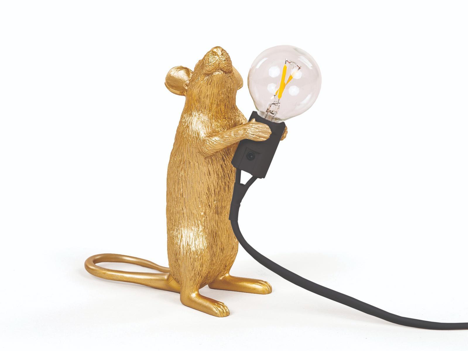 LED resin table lamp | Mouse Lamp Gold - Step by Seletti