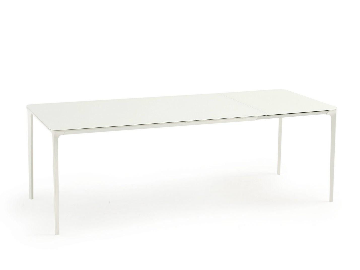 Extending glass and aluminium table | Slim Extensible by Sovet