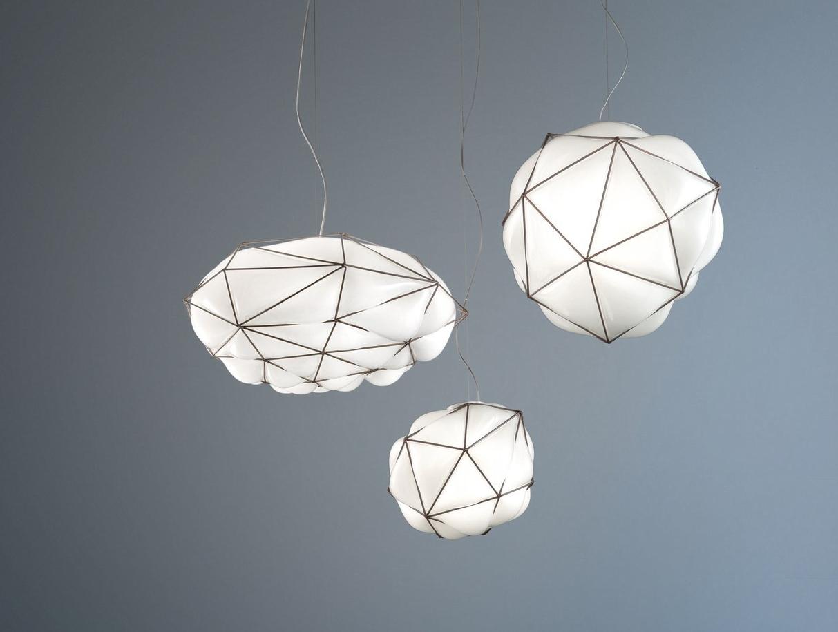 Direct light blown glass pendant lamp | Semai Sp by Vistosi