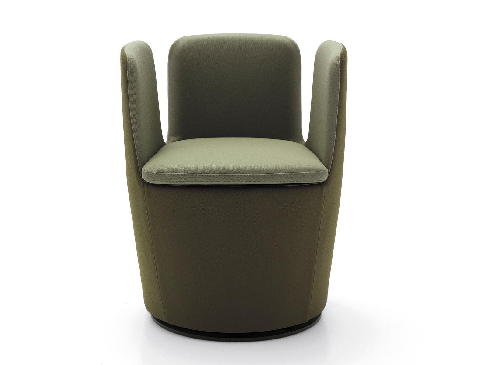 Swivel upholstered fabric armchair with armrests | Mojo by Arflex