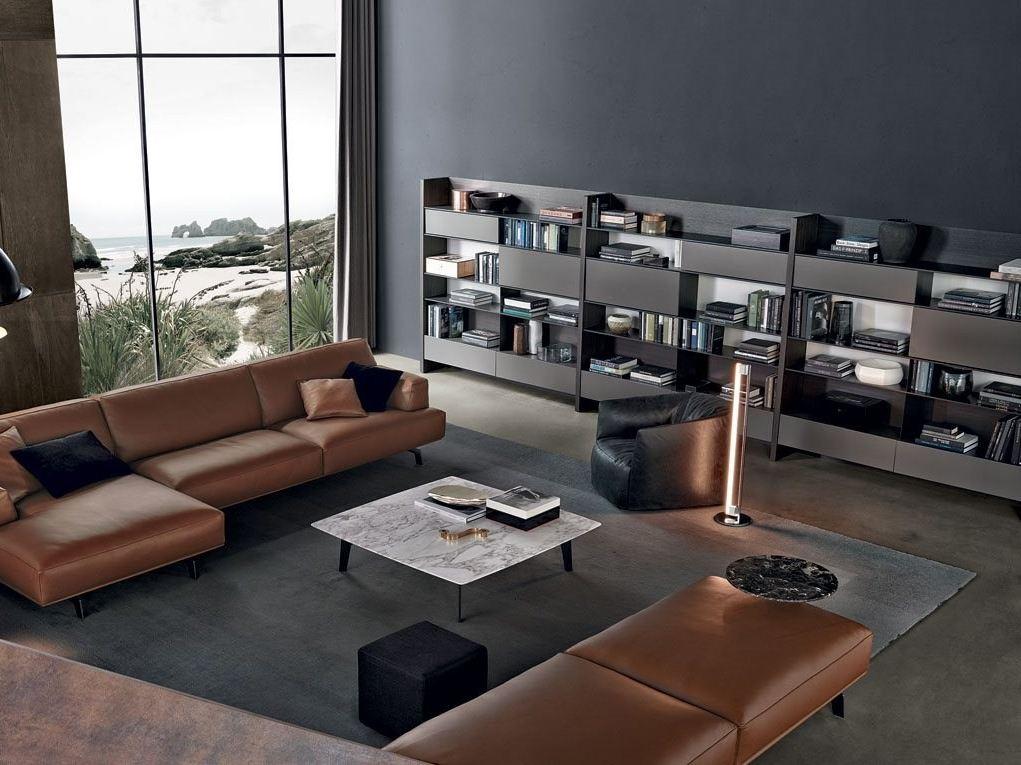 Modular wooden TV wall system | Skip by Poliform