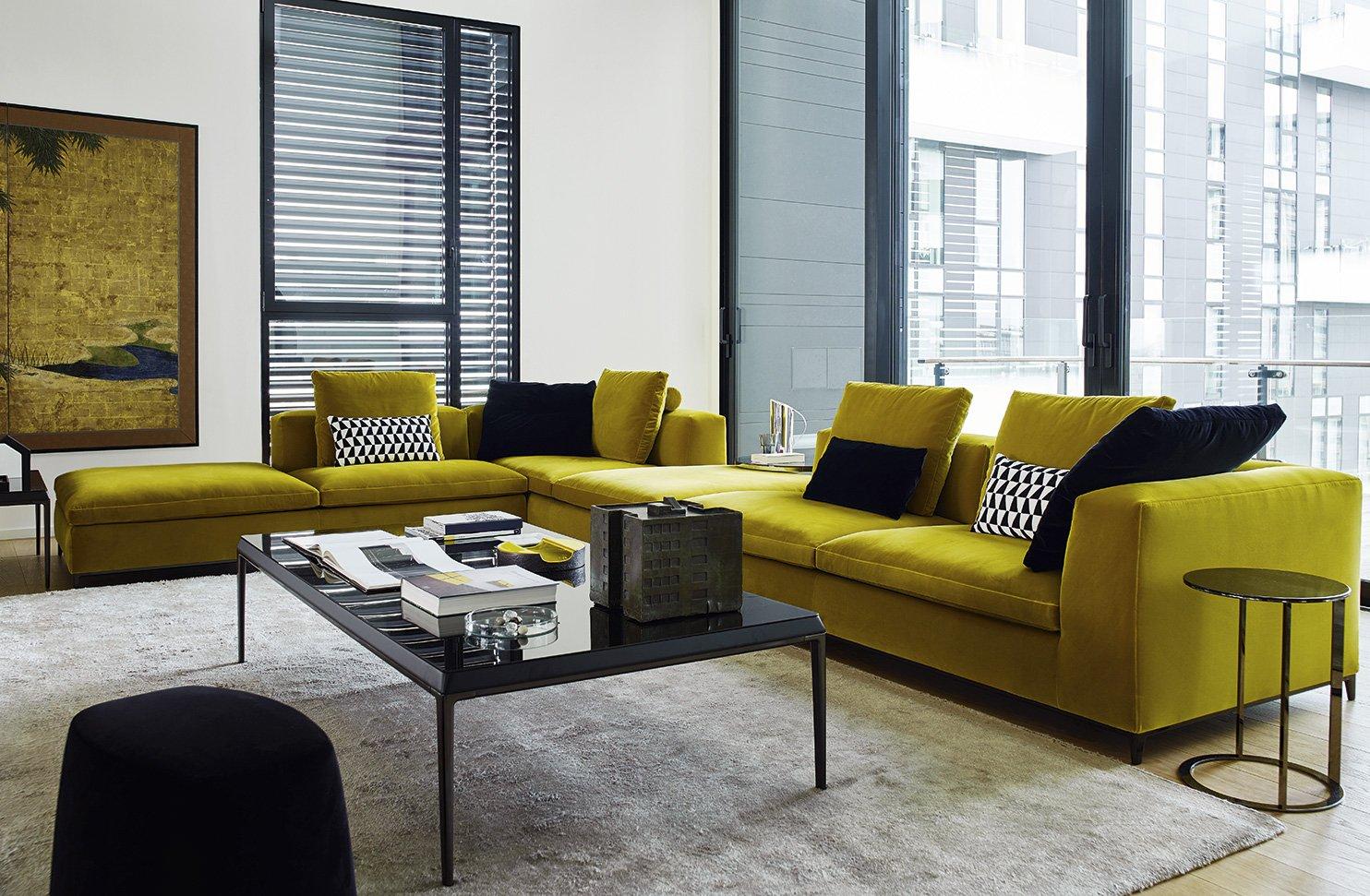 Corner sectional fabric sofa | Michel Club by B&B Italia