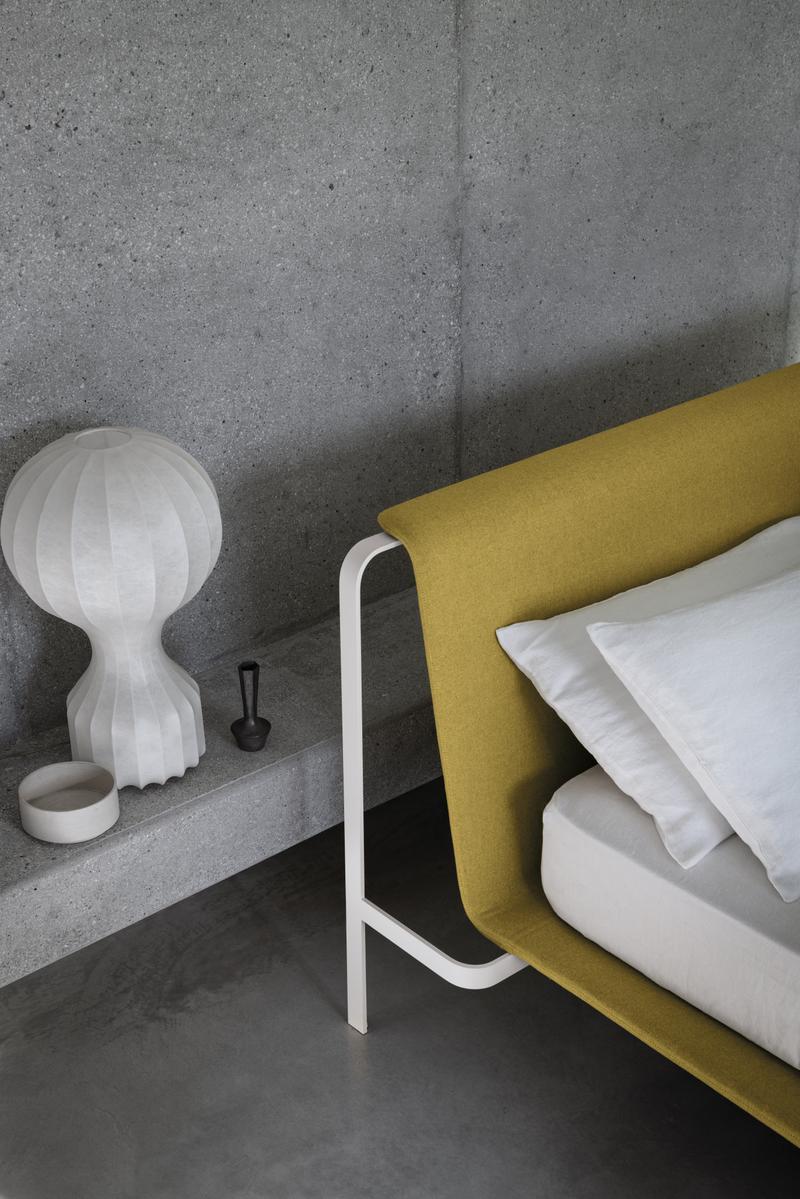 Fabric bed with removable cover with upholstered headboard | Bend by Bolzan letti