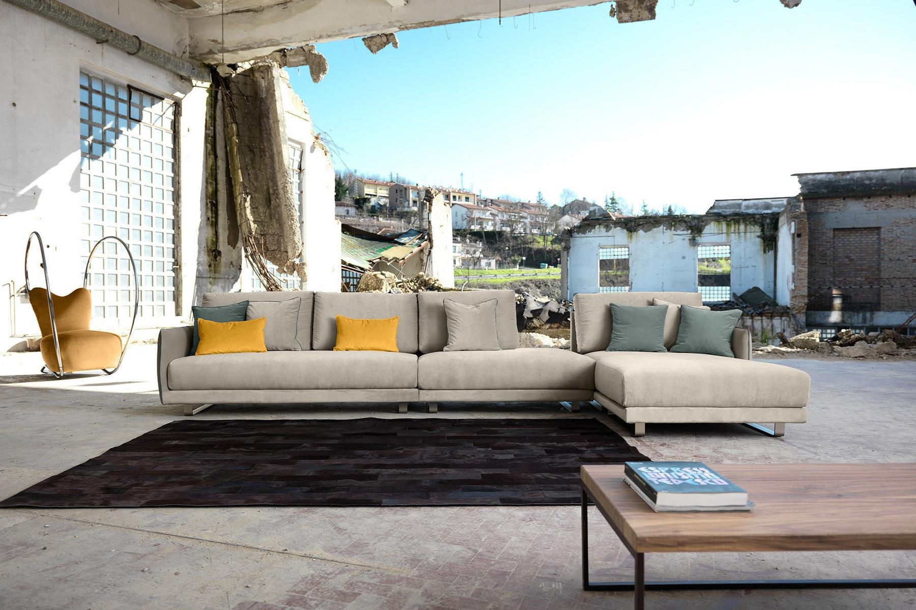 Fabric sofa with chaise longue | Araki by Domingo salotti