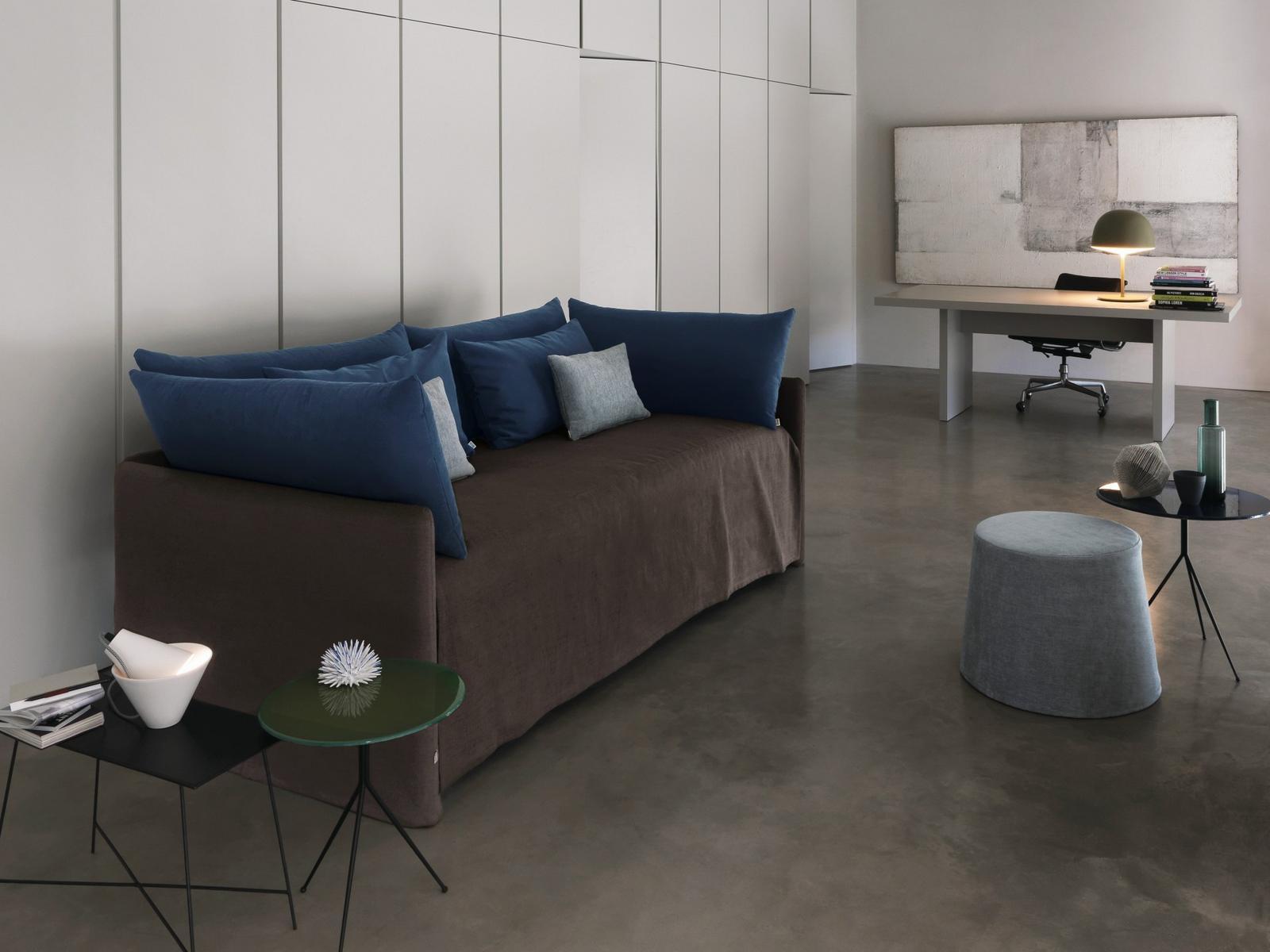Upholstered sofa bed with removable cover | Duetto by Flou