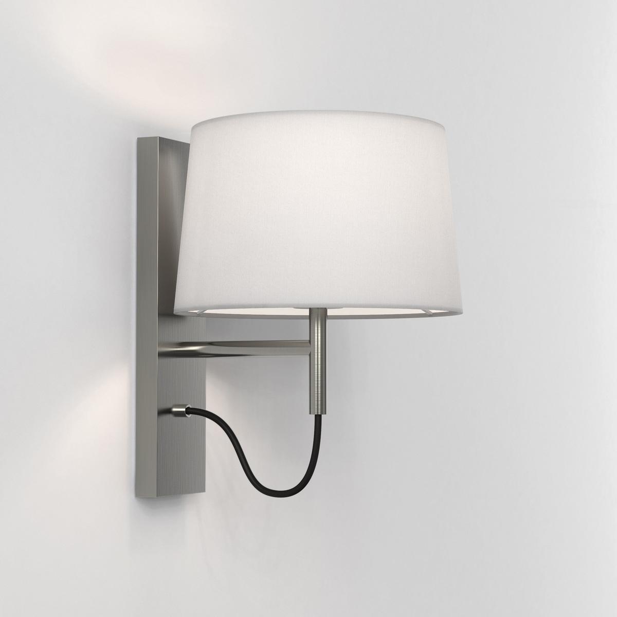 LED wall lamp in steel and fabric with fixed arm | Telegraph by Astro lighting