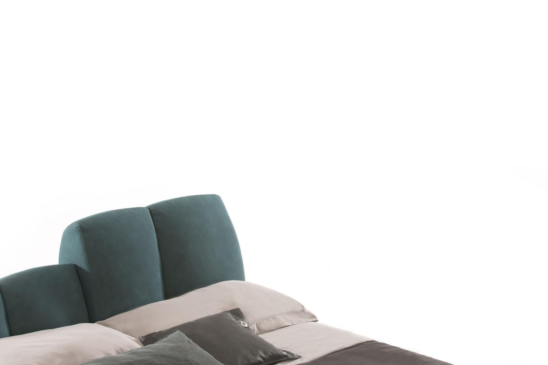 Upholstered leather storage bed | Tuny by Tonin Casa