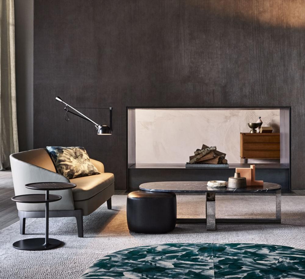 Oval stone coffee table | Domino Next by Molteni