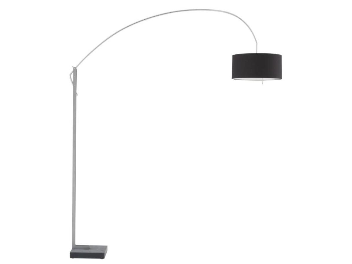 Arc lamp in steel with cotton shade | Mama by Ligne Roset