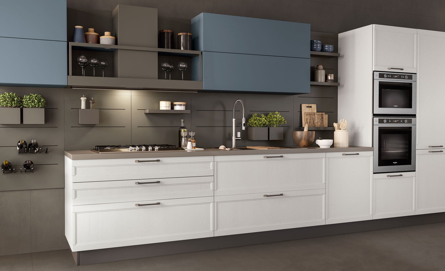 Lacquered kitchen with handles Lube Cucine Flavour