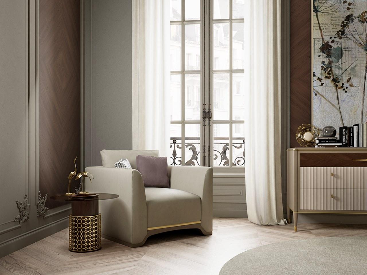 Coffee table in canaletto walnut with glass top | Pr.332.1 by Stella del Mobile