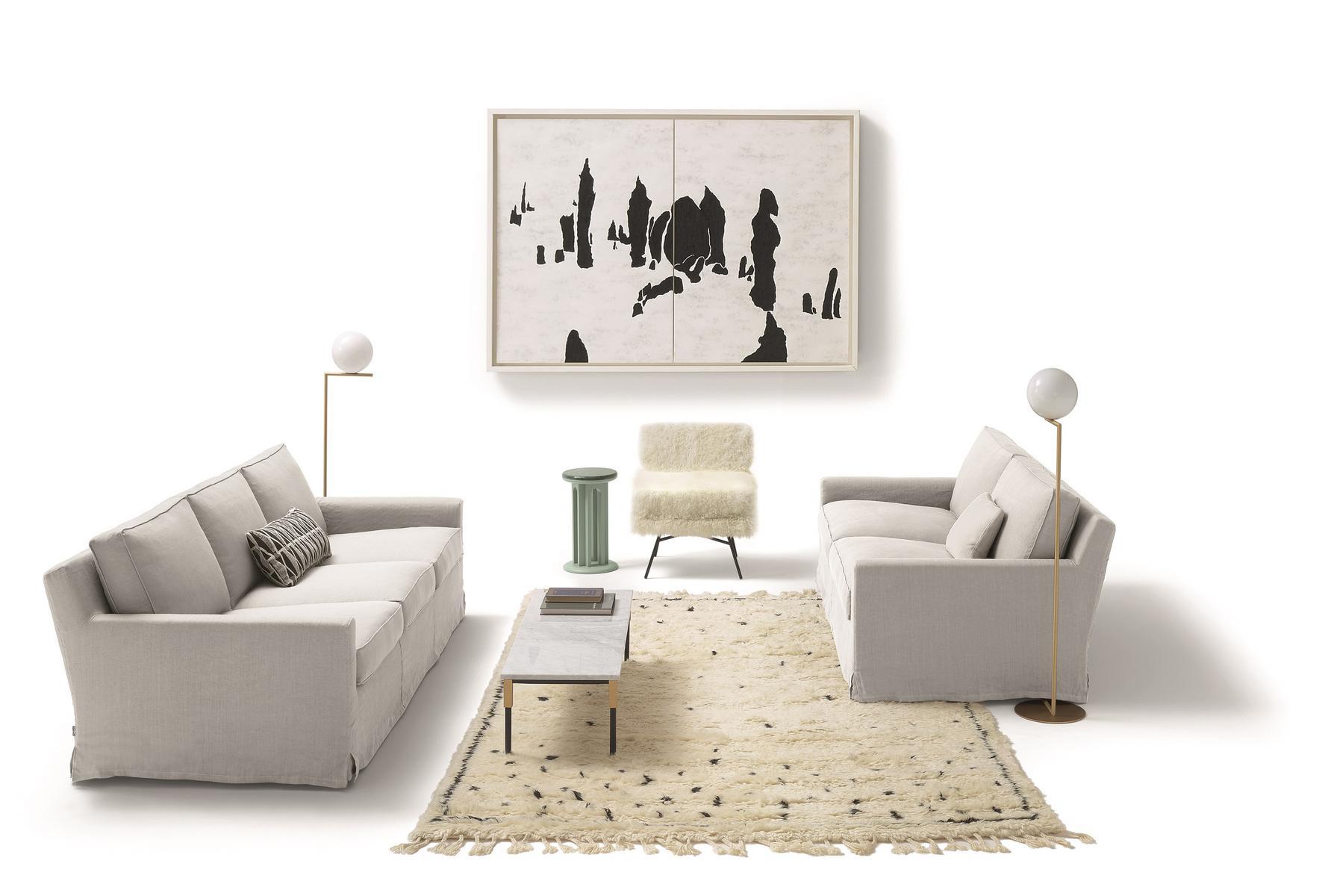 Upholstered 3 seater fabric sofa with removable cover | Cousy by Arflex