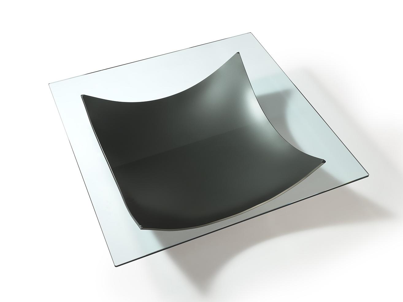 Square glass coffee table | Vela by Reflex