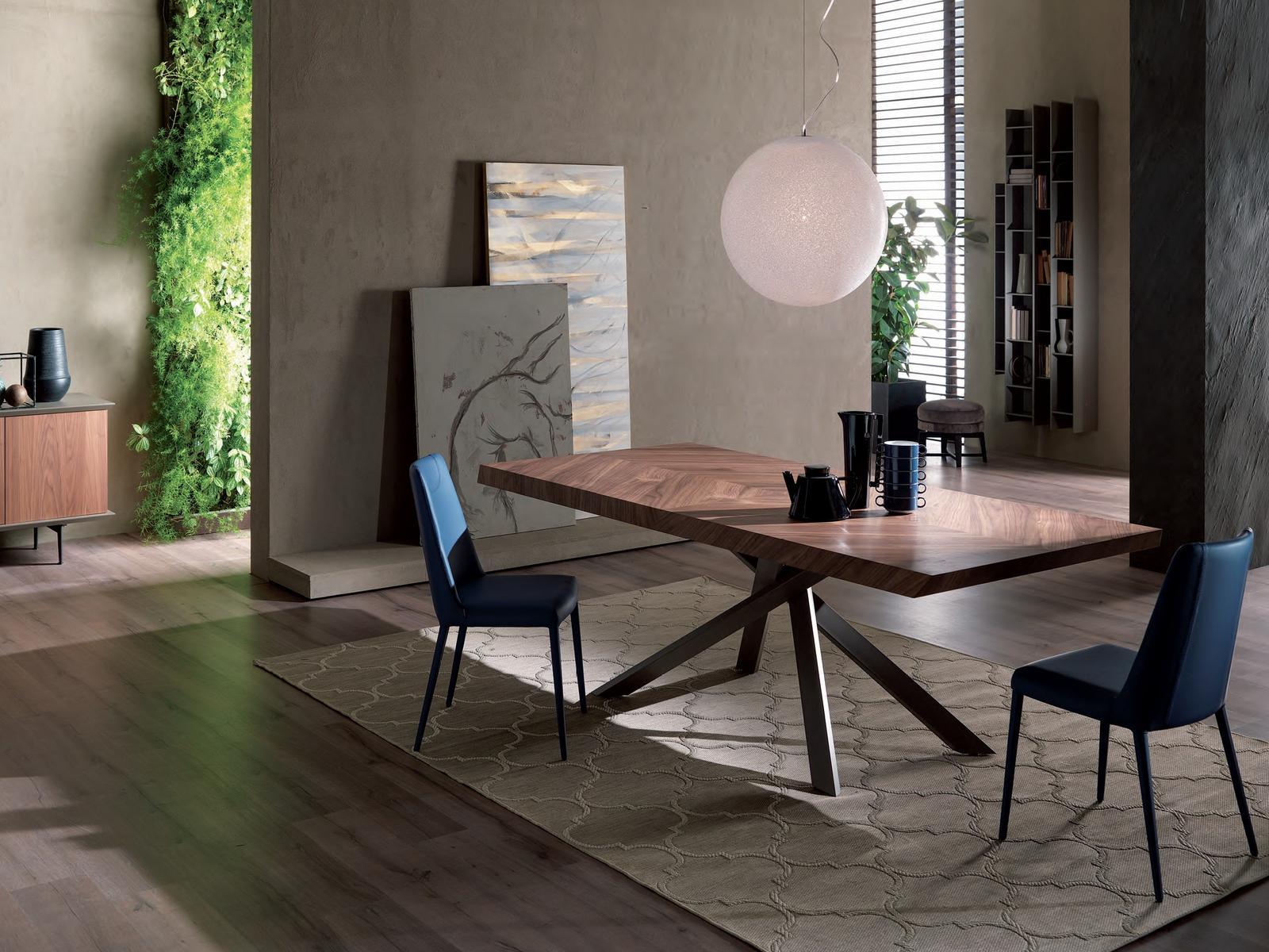 Rectangular wooden dining table | 4x4 Fisso by Ozzio Italia