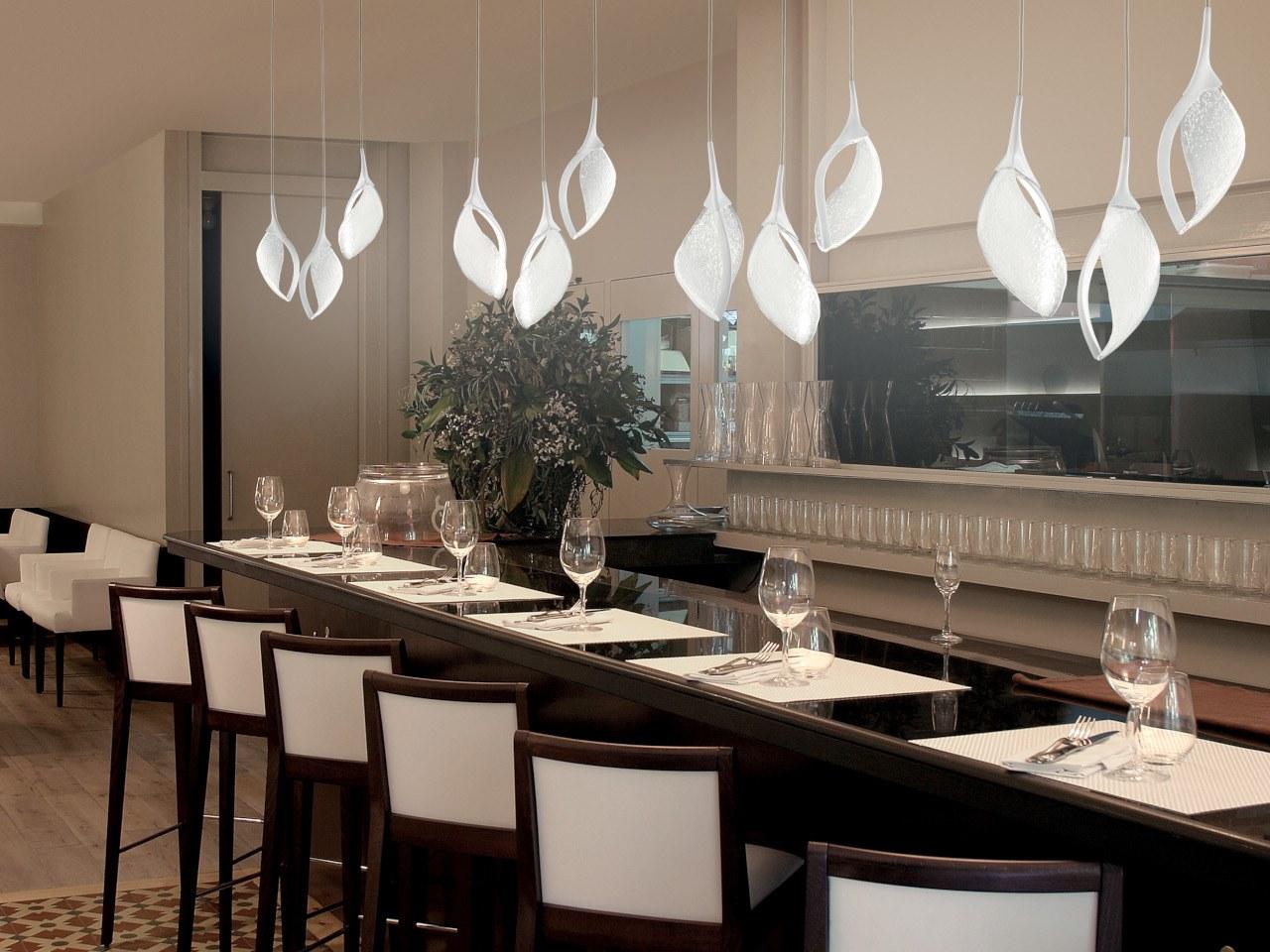 LED glass and polycarbonate pendant lamp | Nia S3 by Leucos