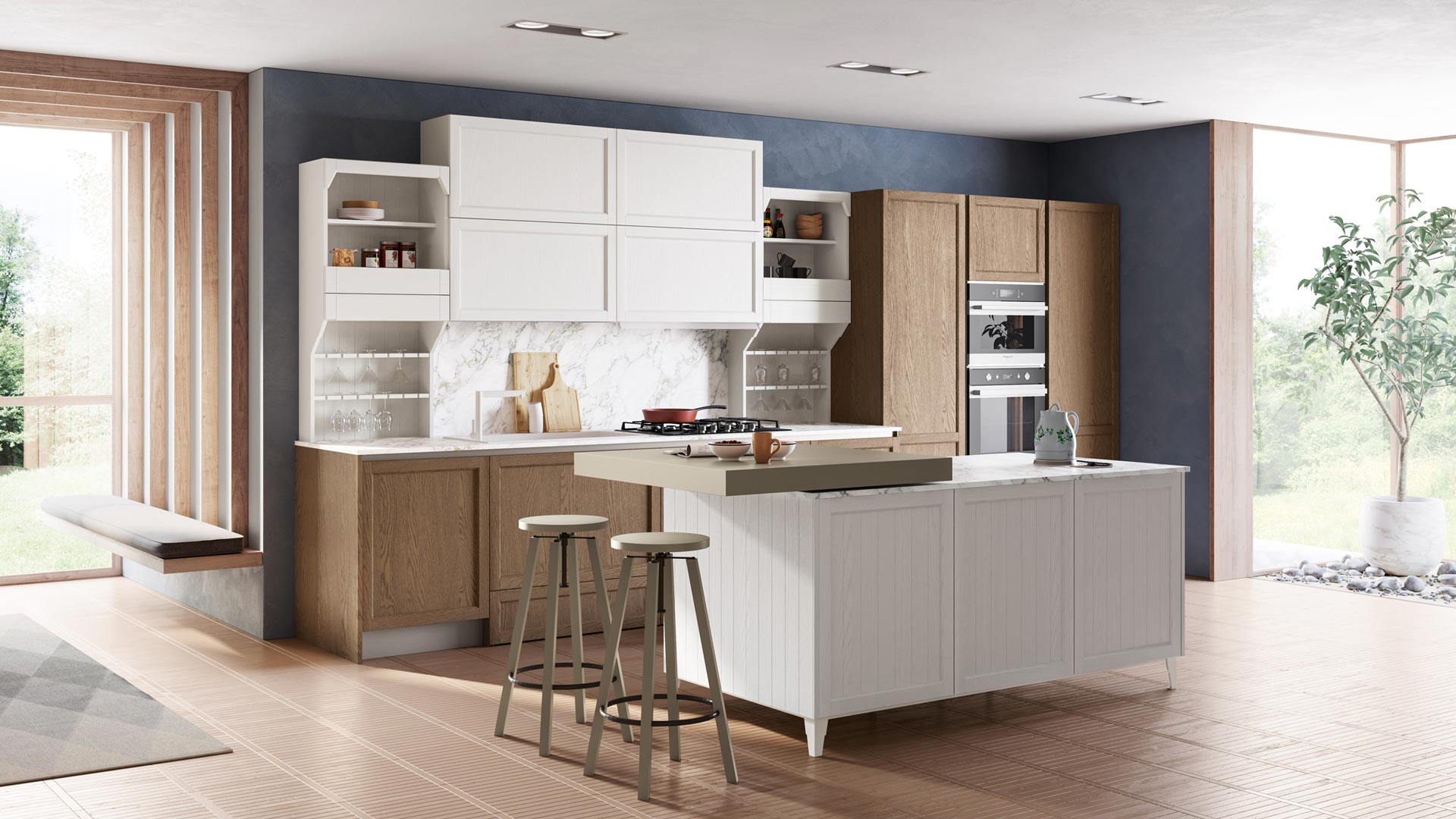 Lacquered kitchen with handles Creo kitchens Contempo