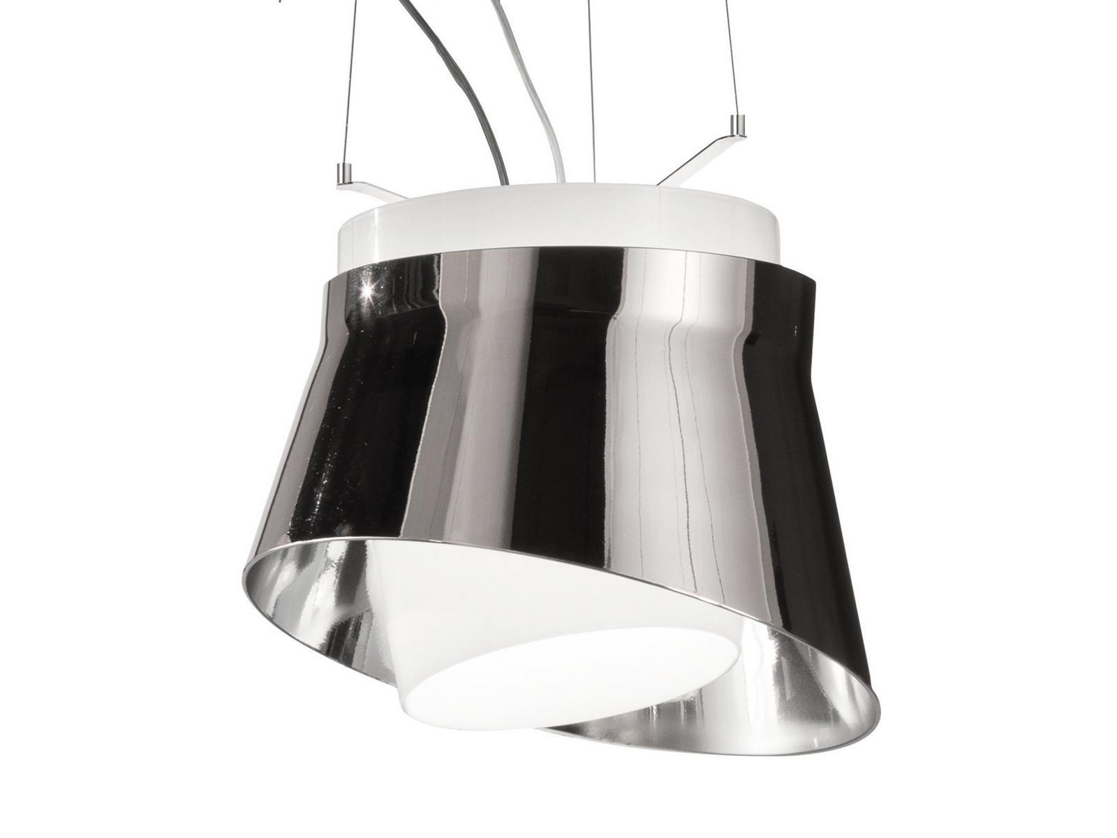Glass and steel pendant lamp | Aria Sp by Vistosi