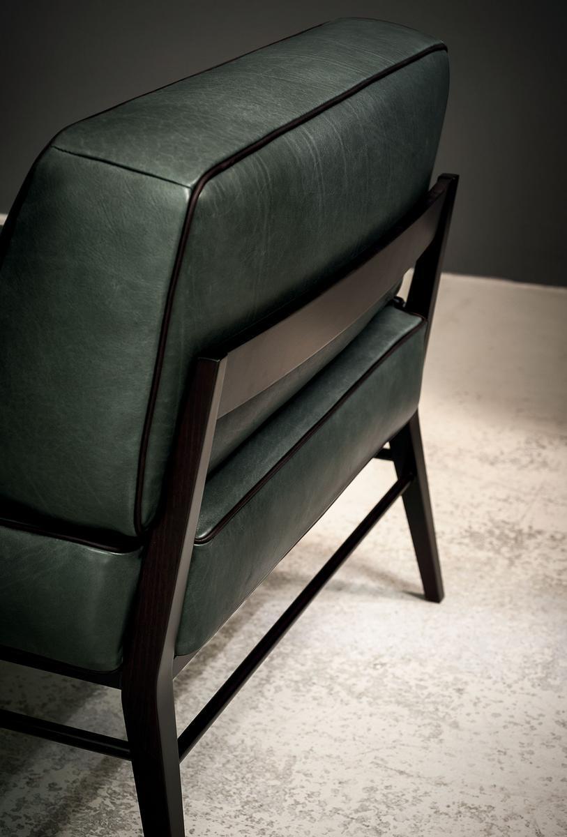 Leather armchair | Godard Wood by Baxter